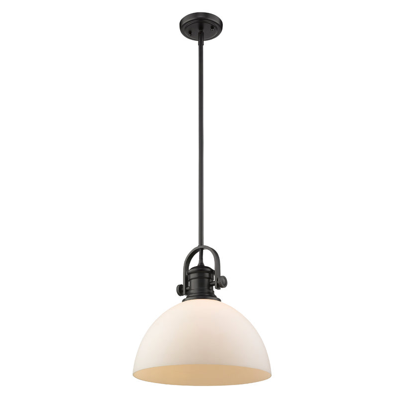 Golden 3118-L BLK-OP One Light Pendant, Matte Black