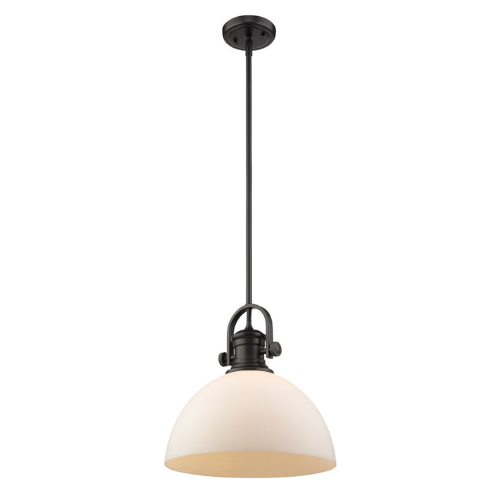 Golden 3118-L BLK-OP One Light Pendant, Matte Black