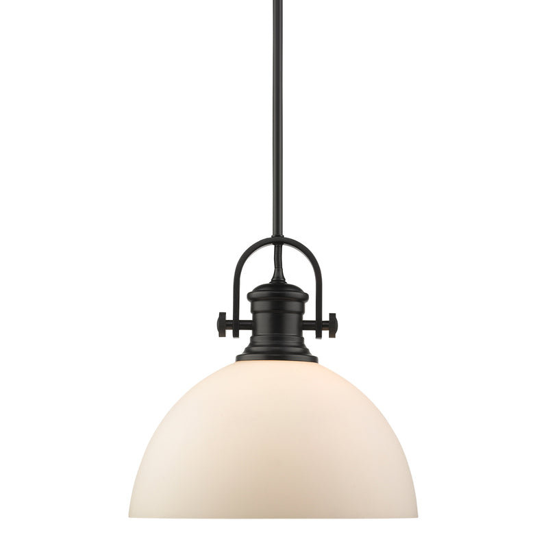 Golden 3118-L BLK-OP One Light Pendant, Matte Black