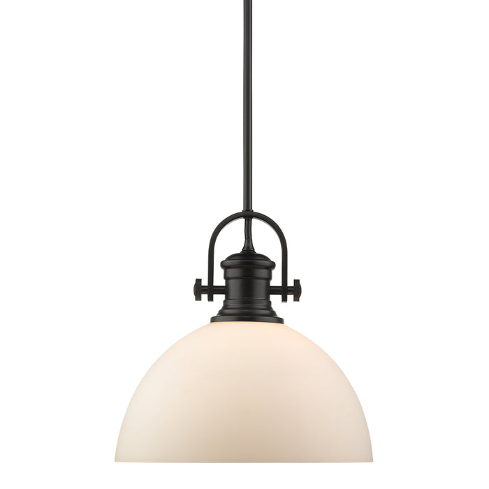 Golden 3118-L BLK-OP One Light Pendant, Matte Black