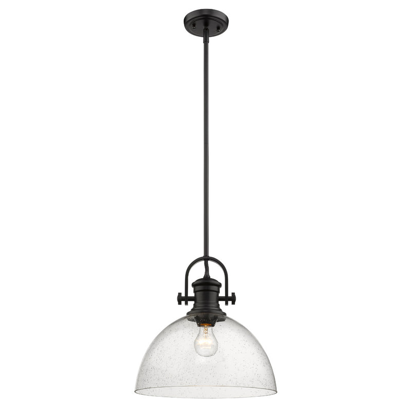 Golden 3118-L BLK-SD One Light Pendant, Matte Black