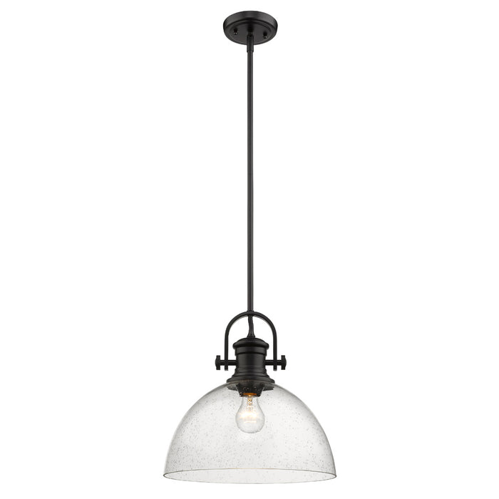 Golden 3118-L BLK-SD One Light Pendant, Matte Black