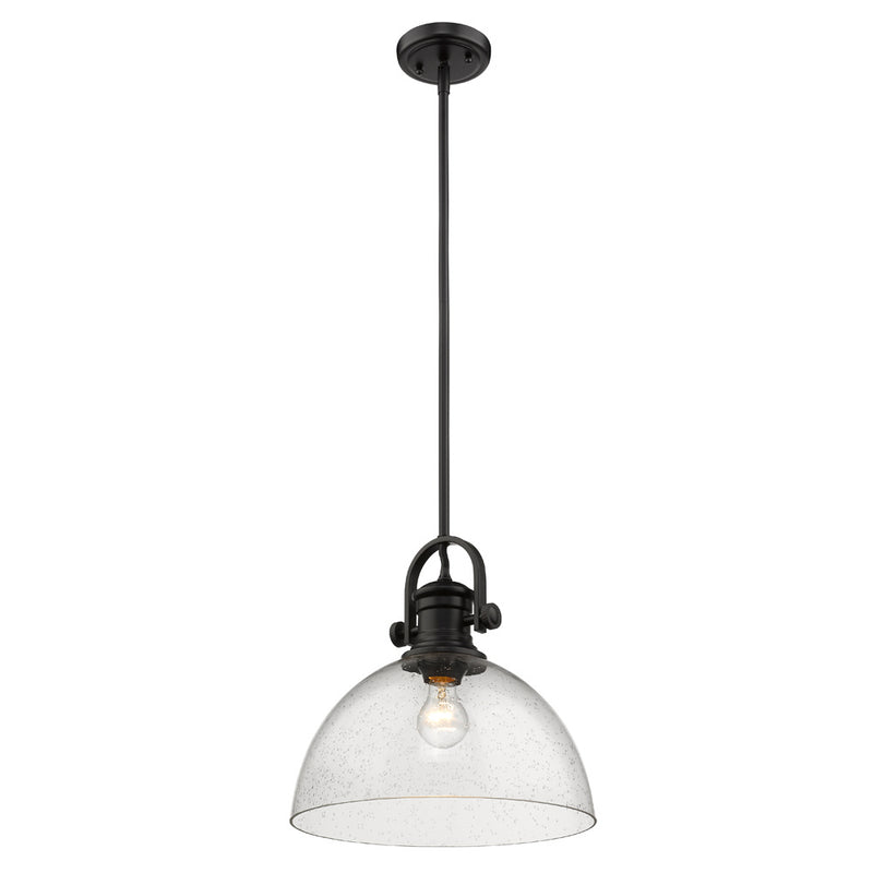 Golden 3118-L BLK-SD One Light Pendant, Matte Black