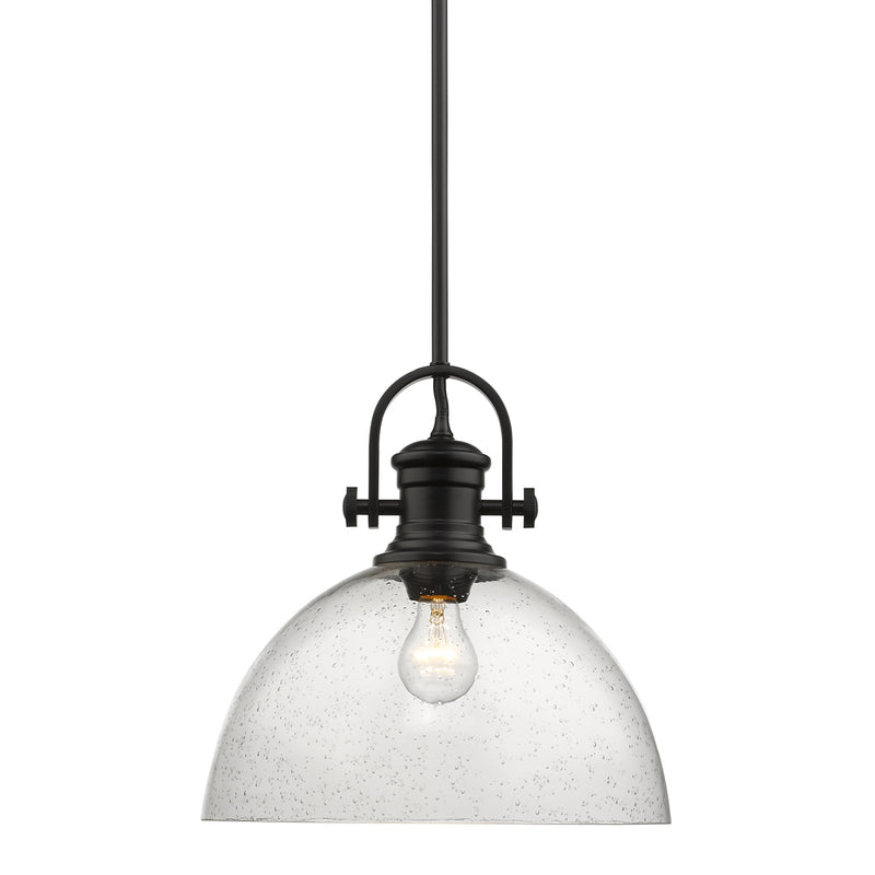 Golden 3118-L BLK-SD One Light Pendant, Matte Black