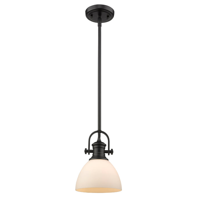 Golden 3118-M1L BLK-OP One Light Mini Pendant, Matte Black