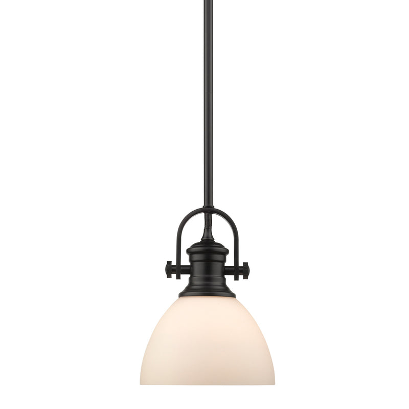 Golden 3118-M1L BLK-OP One Light Mini Pendant, Matte Black
