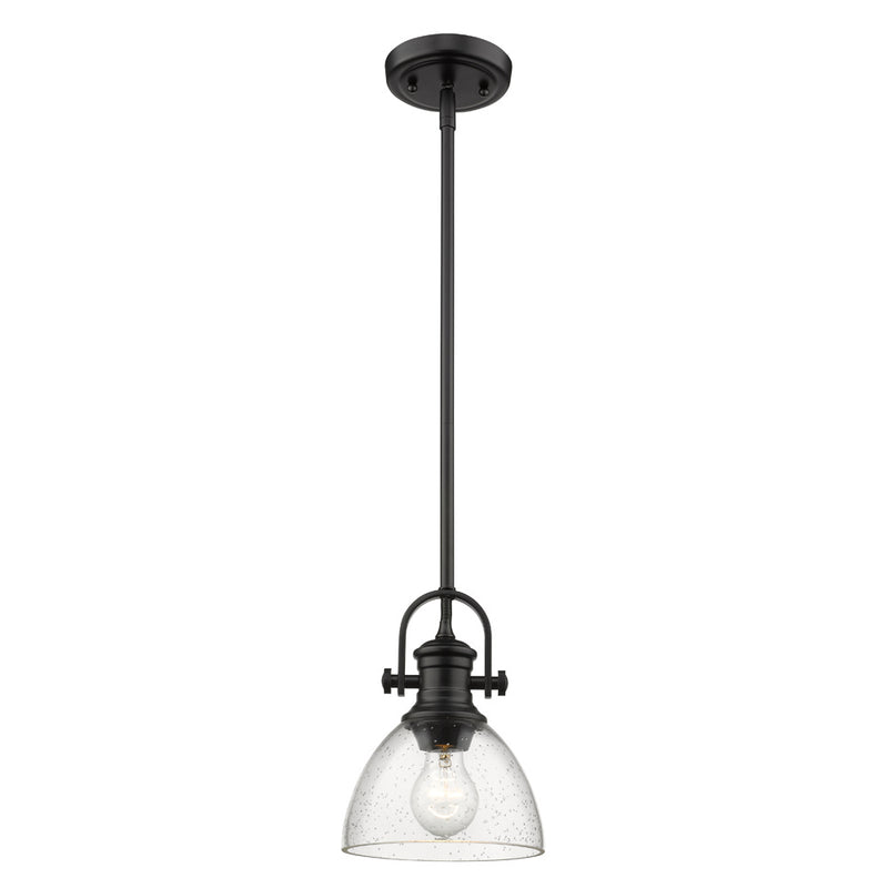Golden 3118-M1L BLK-SD One Light Mini Pendant, Matte Black
