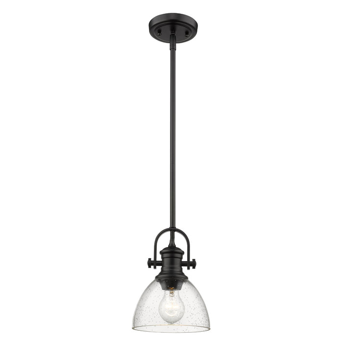 Golden 3118-M1L BLK-SD One Light Mini Pendant, Matte Black