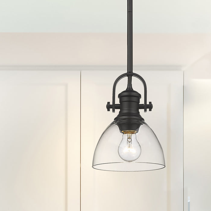 Golden 3118-M1L BLK-SD One Light Mini Pendant, Matte Black