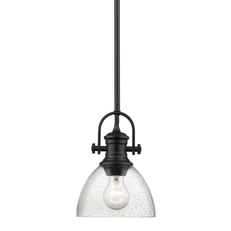 Golden 3118-M1L BLK-SD One Light Mini Pendant, Matte Black
