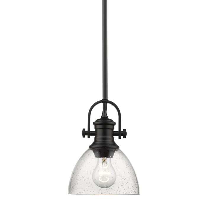 Golden 3118-M1L BLK-SD One Light Mini Pendant, Matte Black