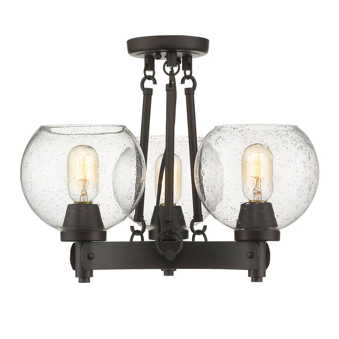 Golden 4855-SF RBZ-SD Three Light Semi-Flush Mount, Rubbed Bronze