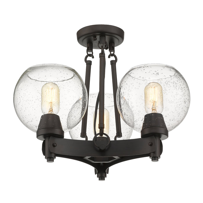 Golden 4855-SF RBZ-SD Three Light Semi-Flush Mount, Rubbed Bronze