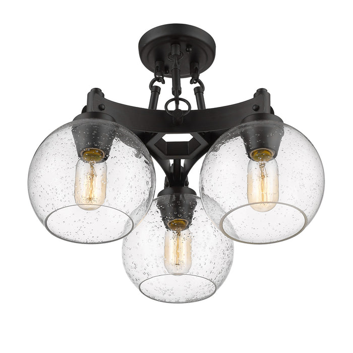 Golden 4855-SF RBZ-SD Three Light Semi-Flush Mount, Rubbed Bronze