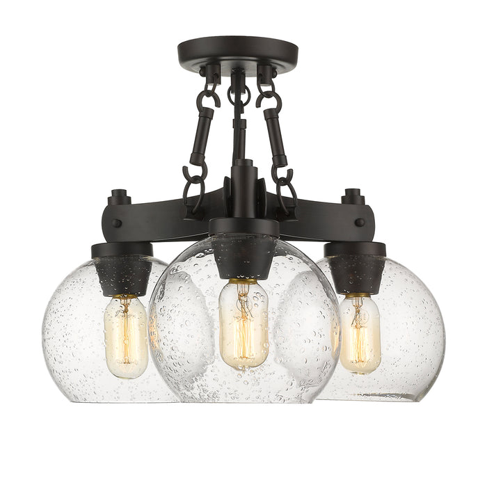 Golden 4855-SF RBZ-SD Three Light Semi-Flush Mount, Rubbed Bronze