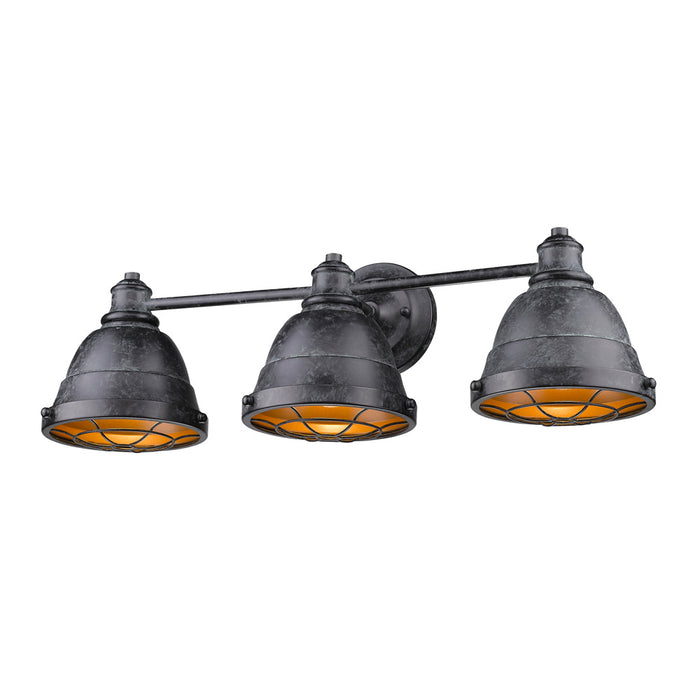 Golden 7312-BA3 BP Three Light Bath Vanity, Black Patina