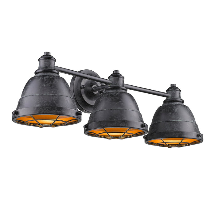 Golden 7312-BA3 BP Three Light Bath Vanity, Black Patina