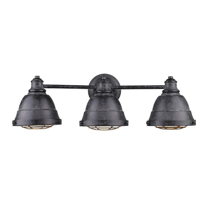 Golden 7312-BA3 BP Three Light Bath Vanity, Black Patina