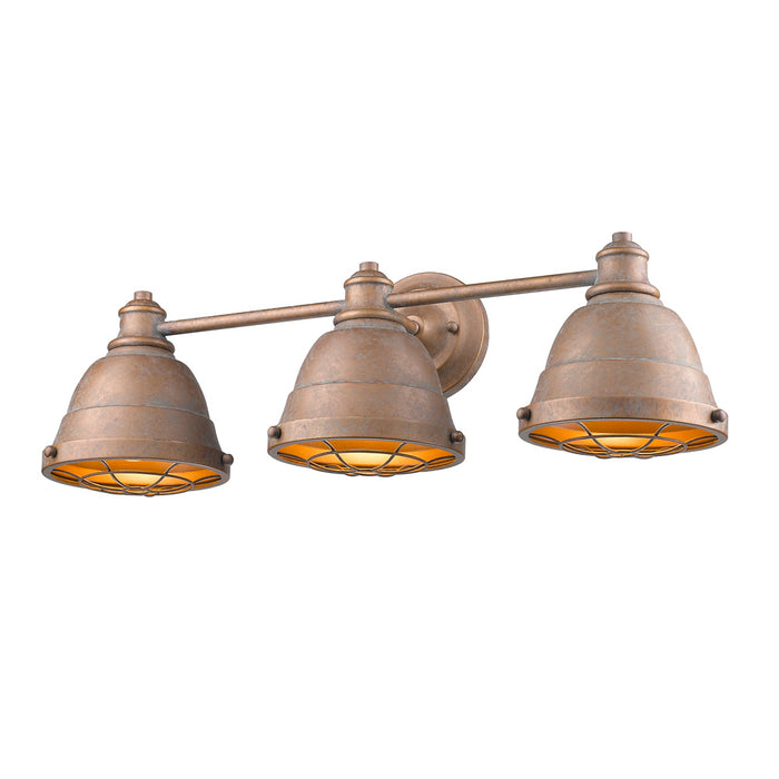 Golden 7312-BA3 CP Three Light Bath Vanity, Copper Patina
