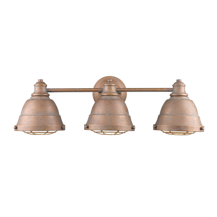 Golden 7312-BA3 CP Three Light Bath Vanity, Copper Patina