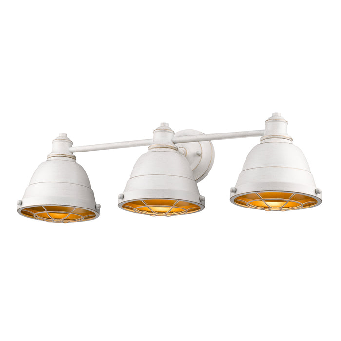 Golden 7312-BA3 FW Three Light Bath Vanity, French White