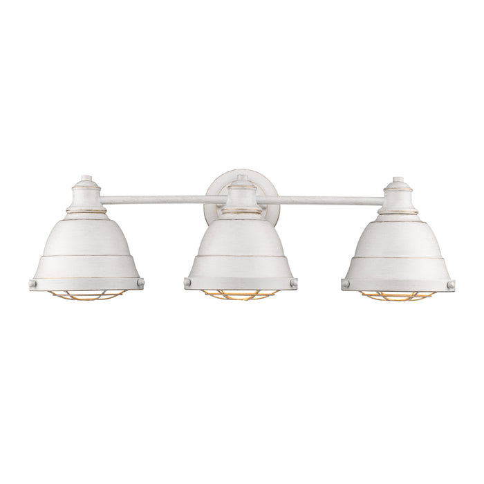 Golden 7312-BA3 FW Three Light Bath Vanity, French White