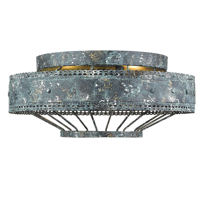 Golden 7856-FM VP Two Light Flush Mount, Blue Verde Patina