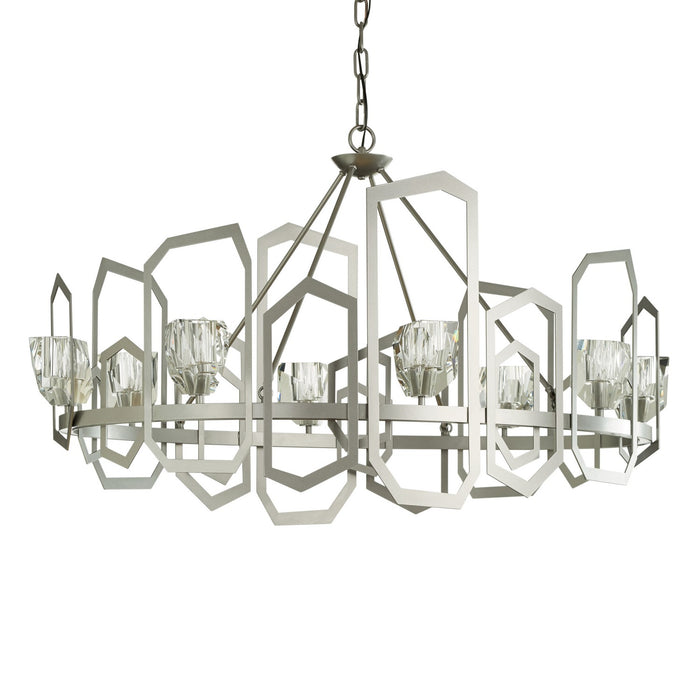 Hubbardton Forge 105020-SKT-82-CR Eight Light Chandelier, Vintage Platinum