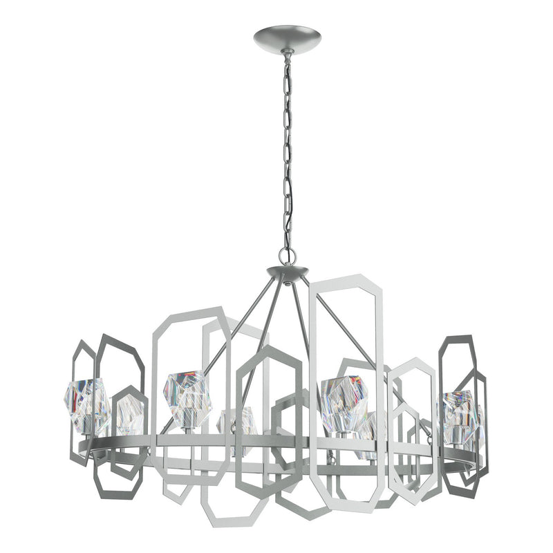 Hubbardton Forge 105020-SKT-82-CR Eight Light Chandelier, Vintage Platinum