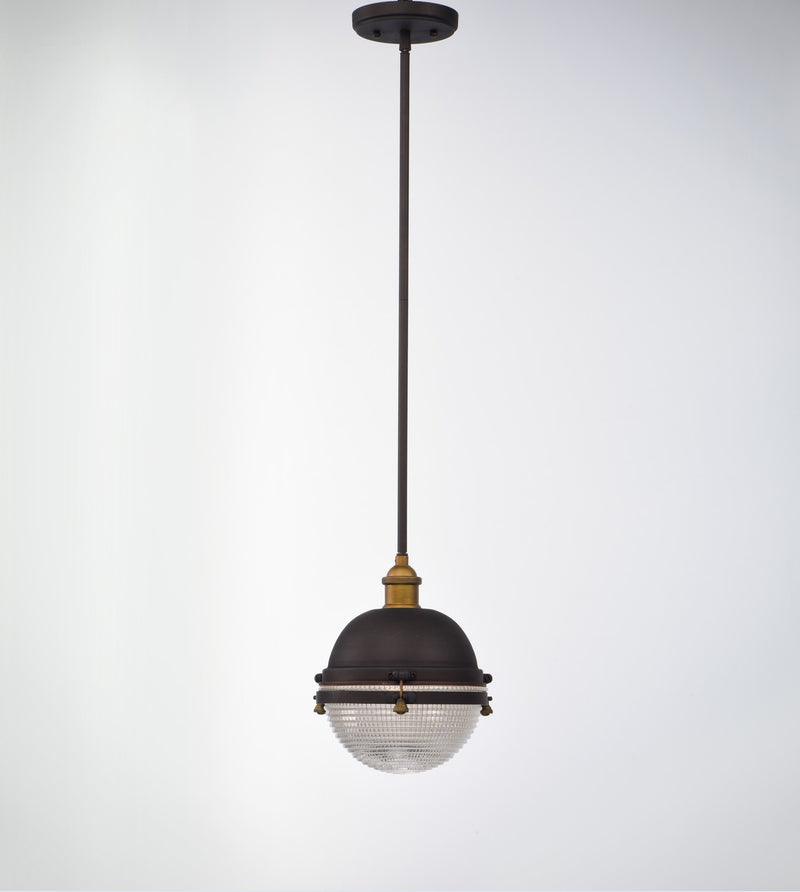 Maxim 10184OIAB One Light Outdoor Pendant, Oil Rubbed Bronze / Antique Brass