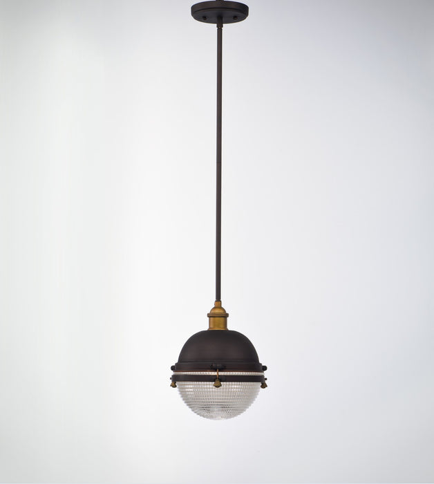Maxim 10184OIAB One Light Outdoor Pendant, Oil Rubbed Bronze / Antique Brass