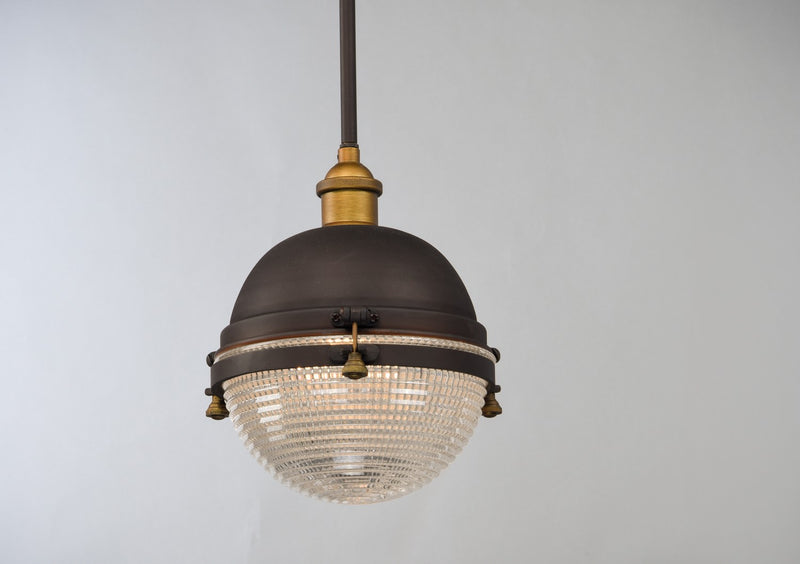 Maxim 10184OIAB One Light Outdoor Pendant, Oil Rubbed Bronze / Antique Brass