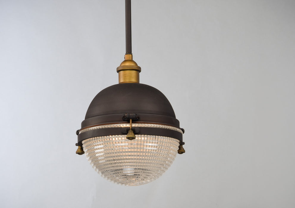 Maxim 10184OIAB One Light Outdoor Pendant, Oil Rubbed Bronze / Antique Brass