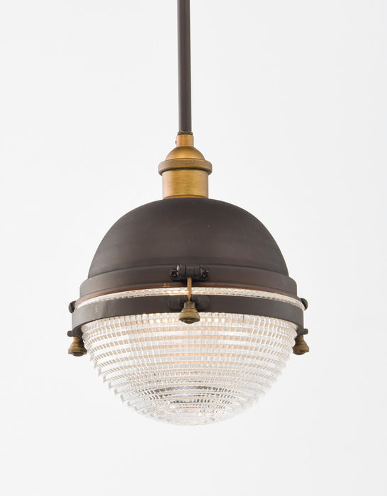 Maxim 10184OIAB One Light Outdoor Pendant, Oil Rubbed Bronze / Antique Brass