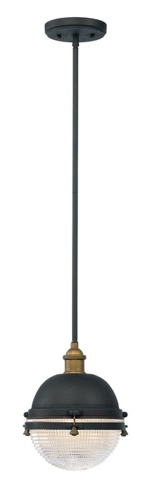 Maxim 10184OIAB One Light Outdoor Pendant, Oil Rubbed Bronze / Antique Brass