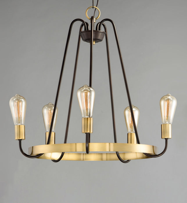 Maxim 11735OIAB Five Light Chandelier, Oil Rubbed Bronze / Antique Brass