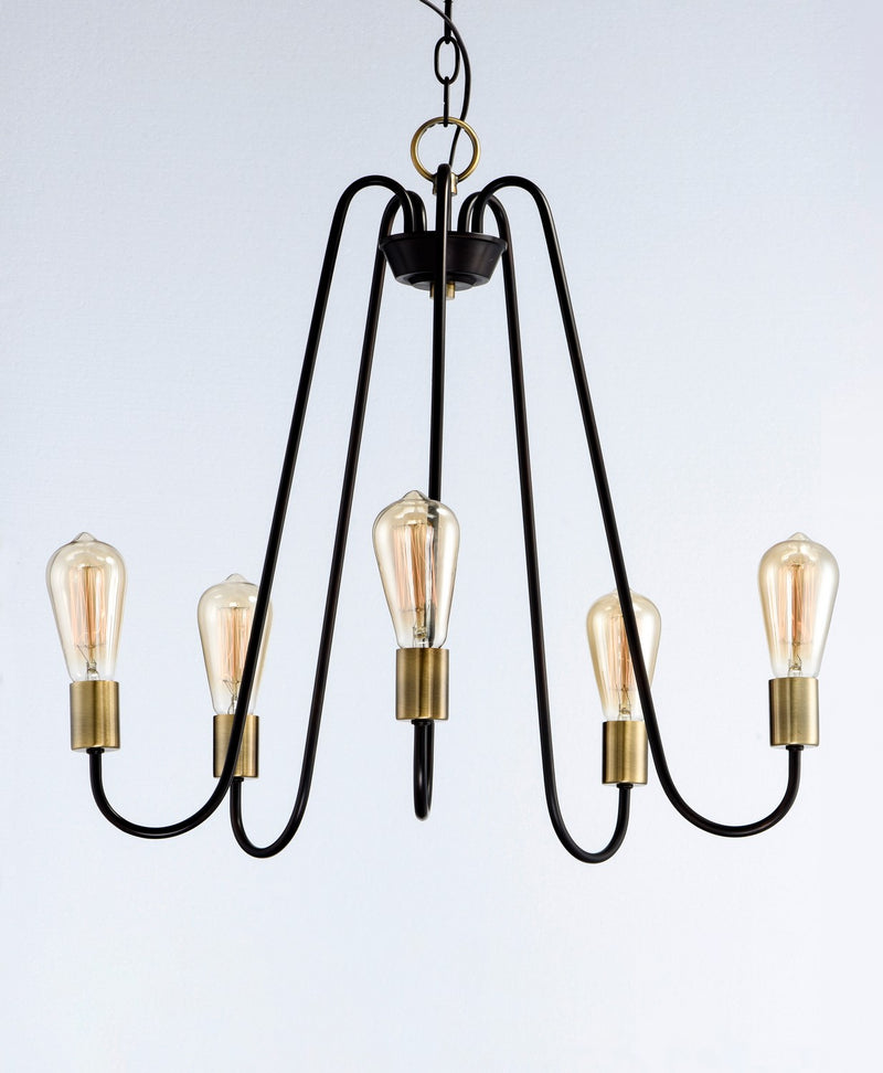 Maxim 11735OIAB Five Light Chandelier, Oil Rubbed Bronze / Antique Brass