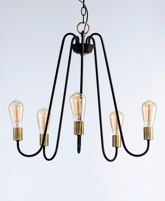 Maxim 11735OIAB Five Light Chandelier, Oil Rubbed Bronze / Antique Brass