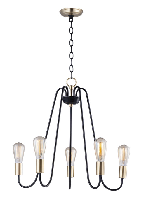 Maxim 11735OIAB Five Light Chandelier, Oil Rubbed Bronze / Antique Brass