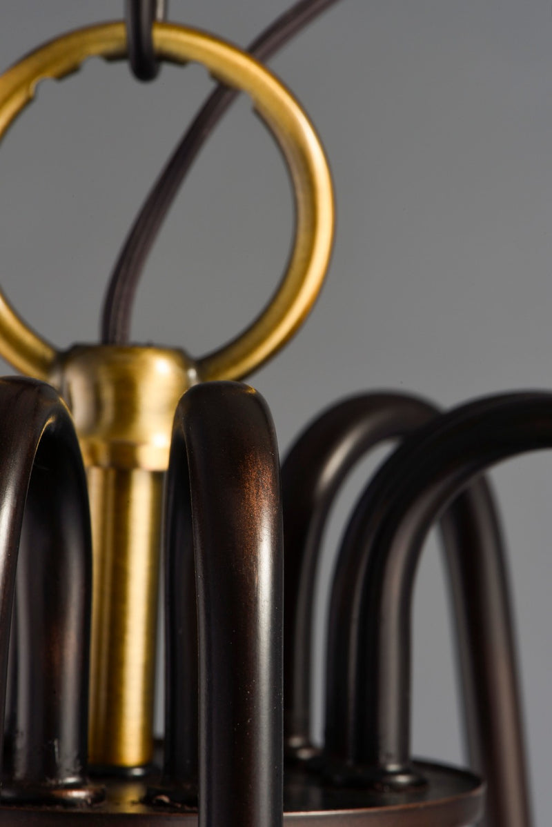 Maxim 11737OIAB Nine Light Chandelier, Oil Rubbed Bronze / Antique Brass