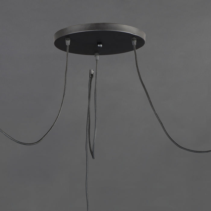 Maxim 12123BKAB Three Light Pendant, Black / Antique Brass