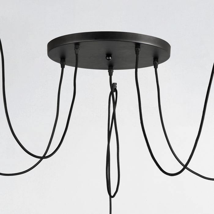 Maxim 12125BKAB Five Light Pendant, Black / Antique Brass