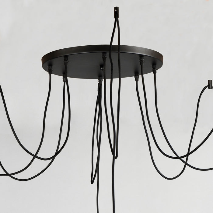Maxim 12128BKAB Eight Light Pendant, Black / Antique Brass