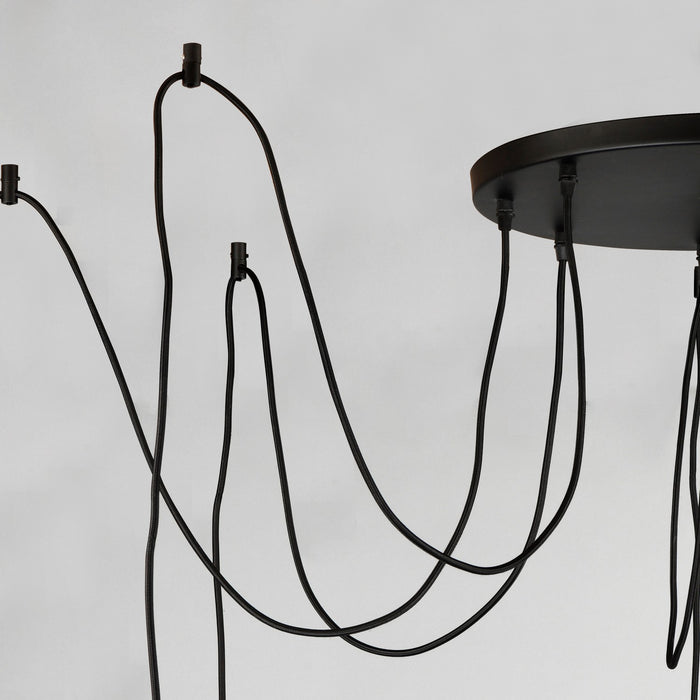 Maxim 12128BKAB Eight Light Pendant, Black / Antique Brass