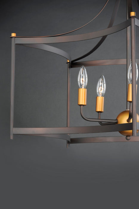 Maxim 13595OIAB Five Light Pendant, Oil Rubbed Bronze / Antique Brass