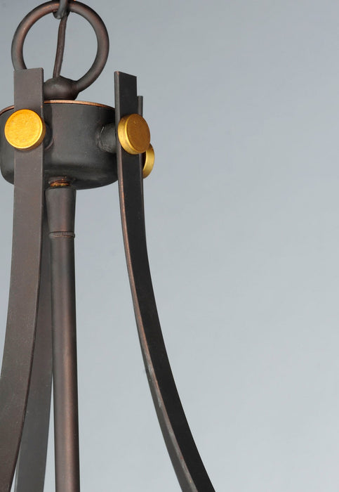 Maxim 13595OIAB Five Light Pendant, Oil Rubbed Bronze / Antique Brass
