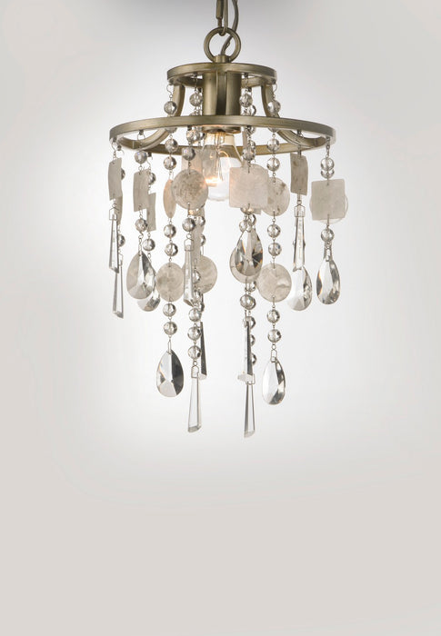 Maxim 14422CZGS One Light Pendant, Capiz / Gold Silver