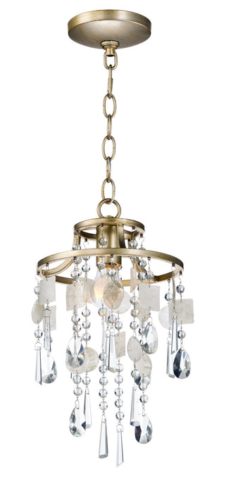 Maxim 14422CZGS One Light Pendant, Capiz / Gold Silver