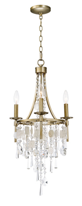 Maxim 14423CZGS Three Light Chandelier, Capiz / Gold Silver