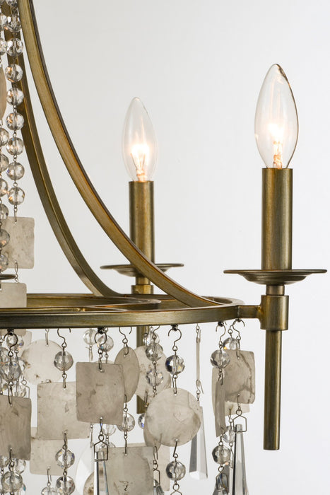Maxim 14425CZGS Five Light Chandelier, Capiz / Gold Silver